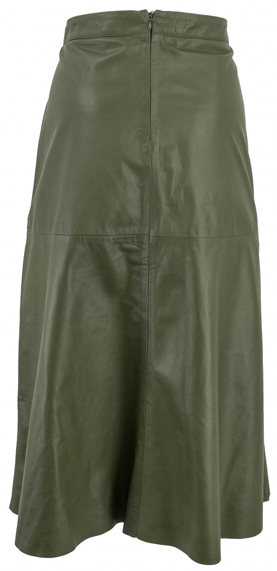 Officine Générale Leather Midi Skirt in Green - Discounts on Officine Générale at UAL