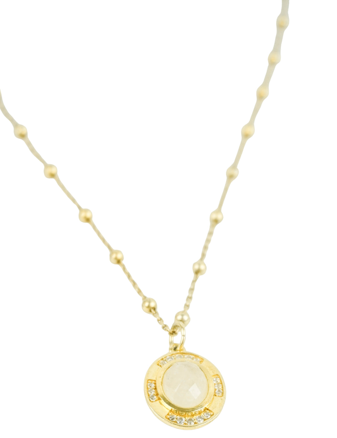 Ela Rae Gemstone Pendant Necklace in Rainbow Moonstone