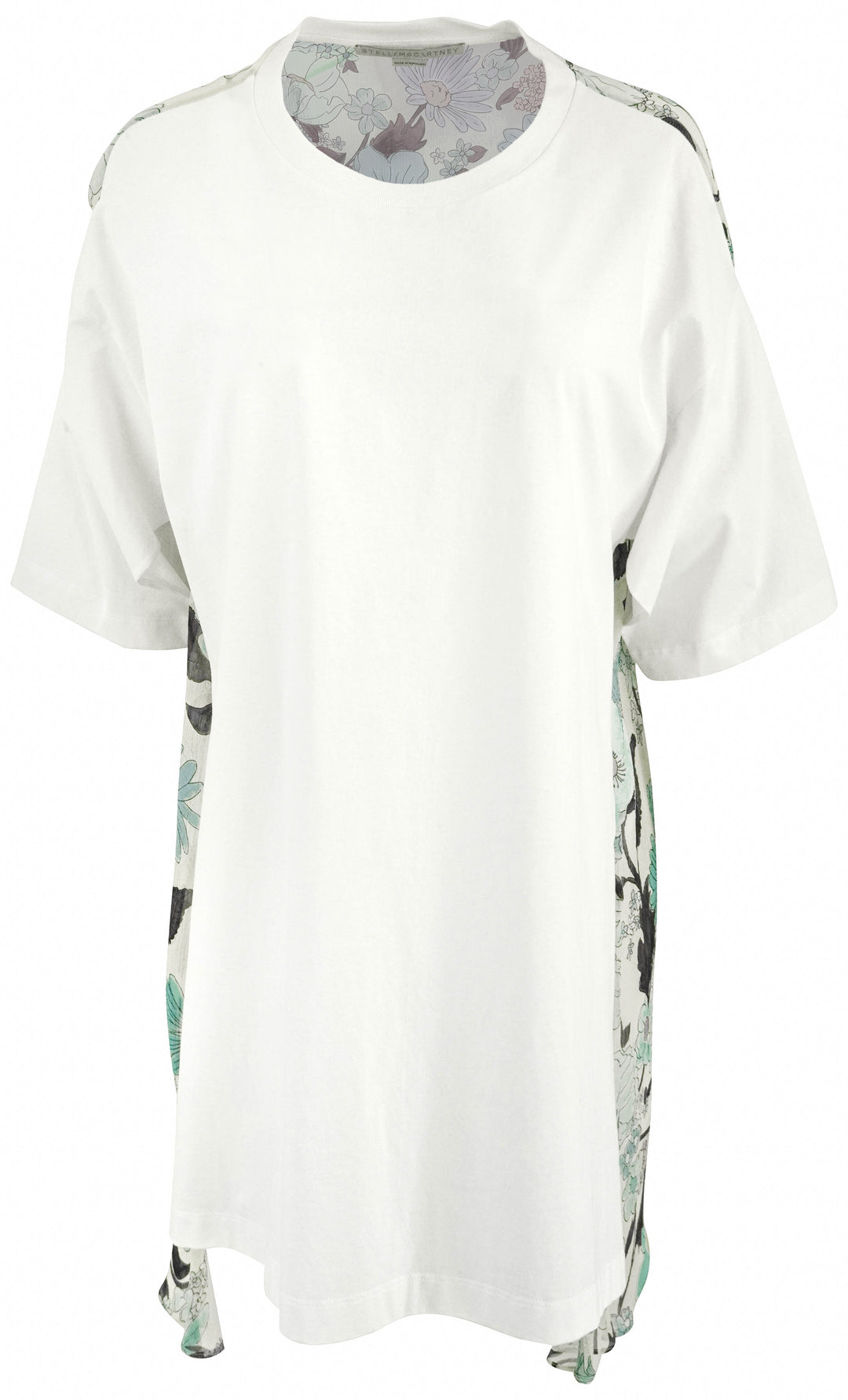 Stella McCartney Floral Print Panel T-Shirt in White Multi - Discounts on Stella McCartney at UAL
