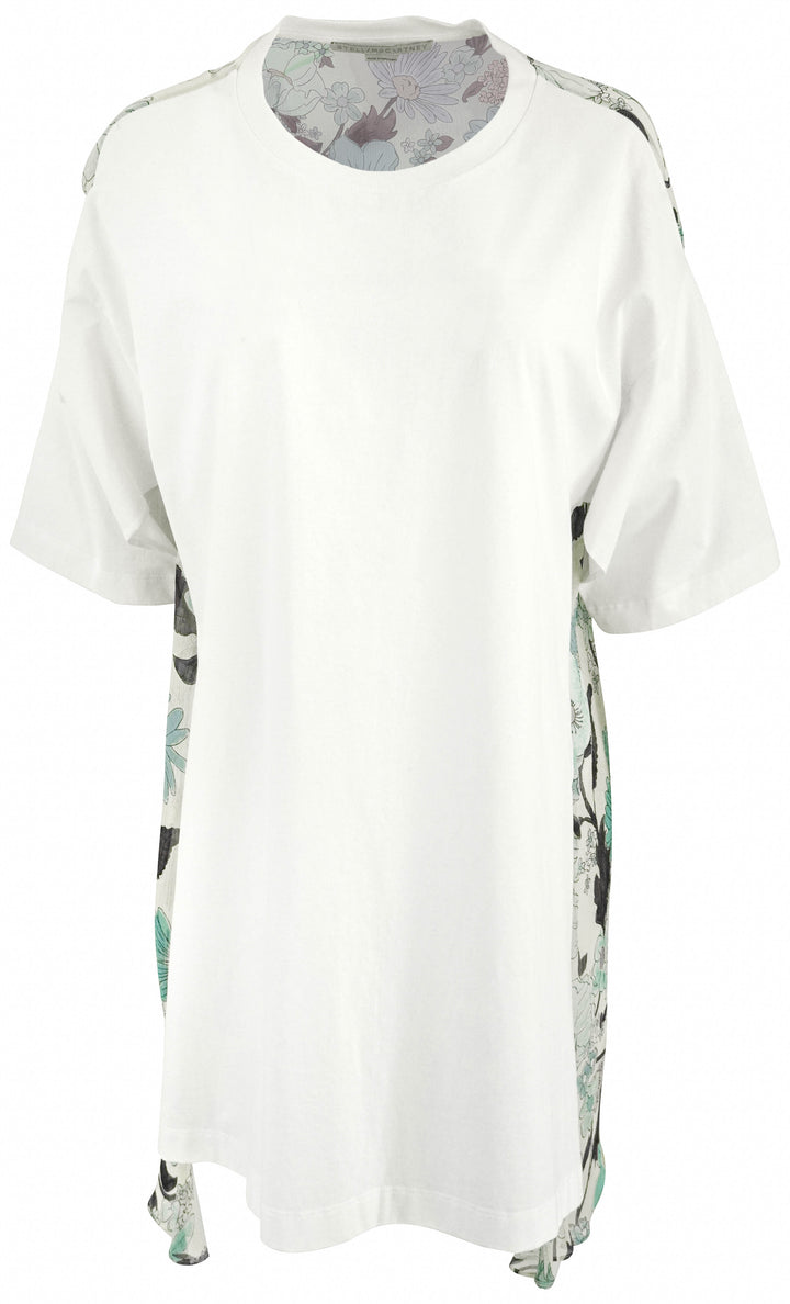 Stella McCartney Floral Print Panel T-Shirt in White Multi - Discounts on Stella McCartney at UAL