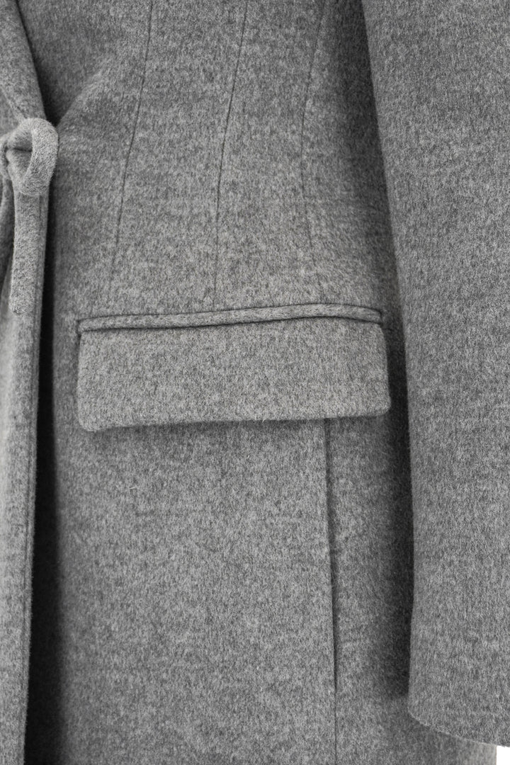 Valentino Bow Detail Coat in Grey