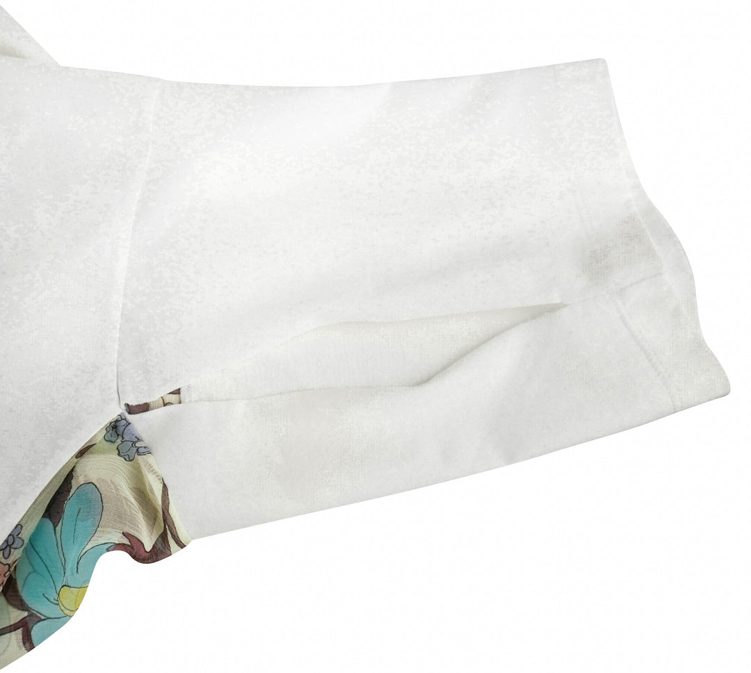 Stella McCartney Floral Print Panel T-Shirt in White Multi - Discounts on Stella McCartney at UAL