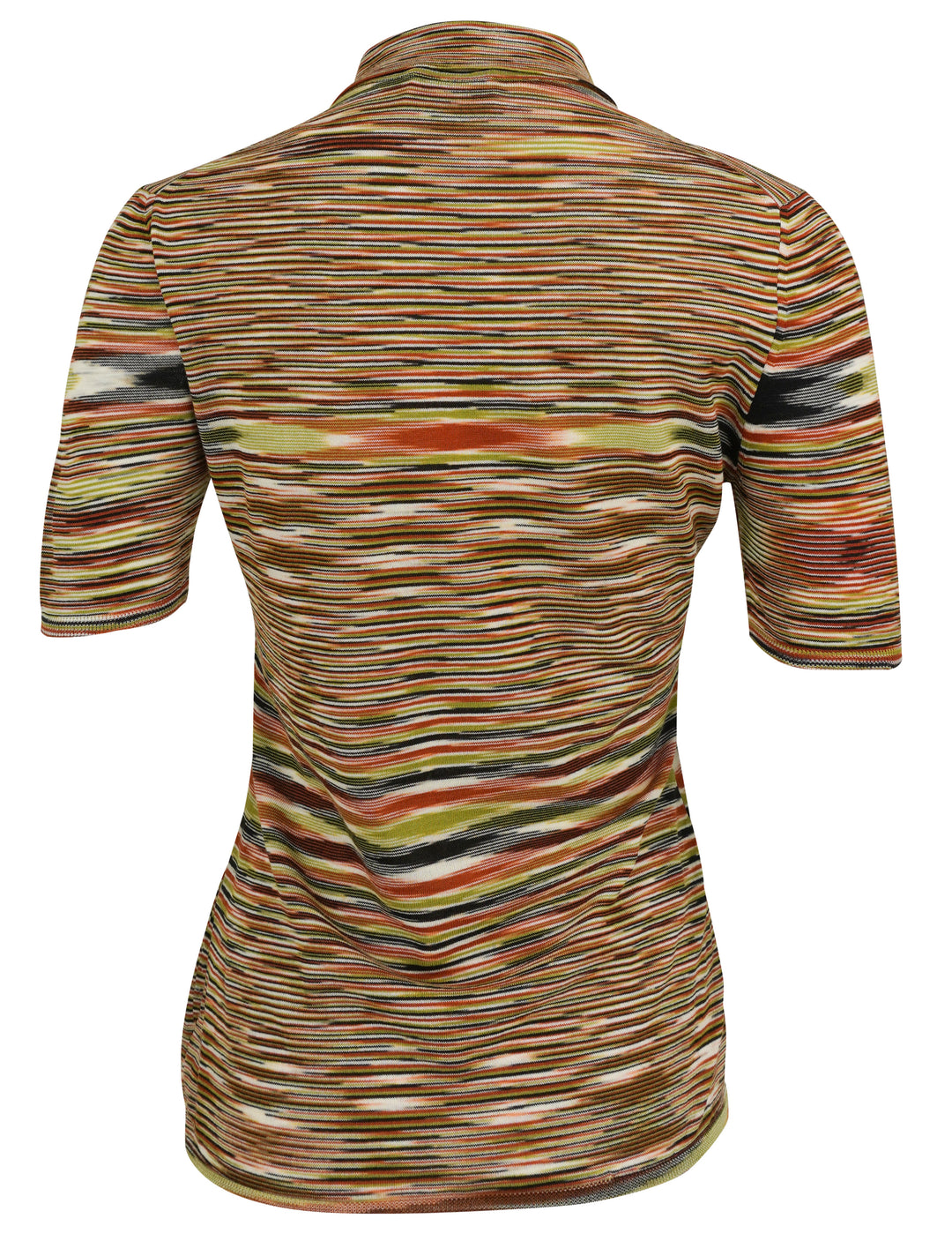 Missoni Wool Blend Polo Shirt in Multicolor Stripes - Discounts on Missoni at UAL