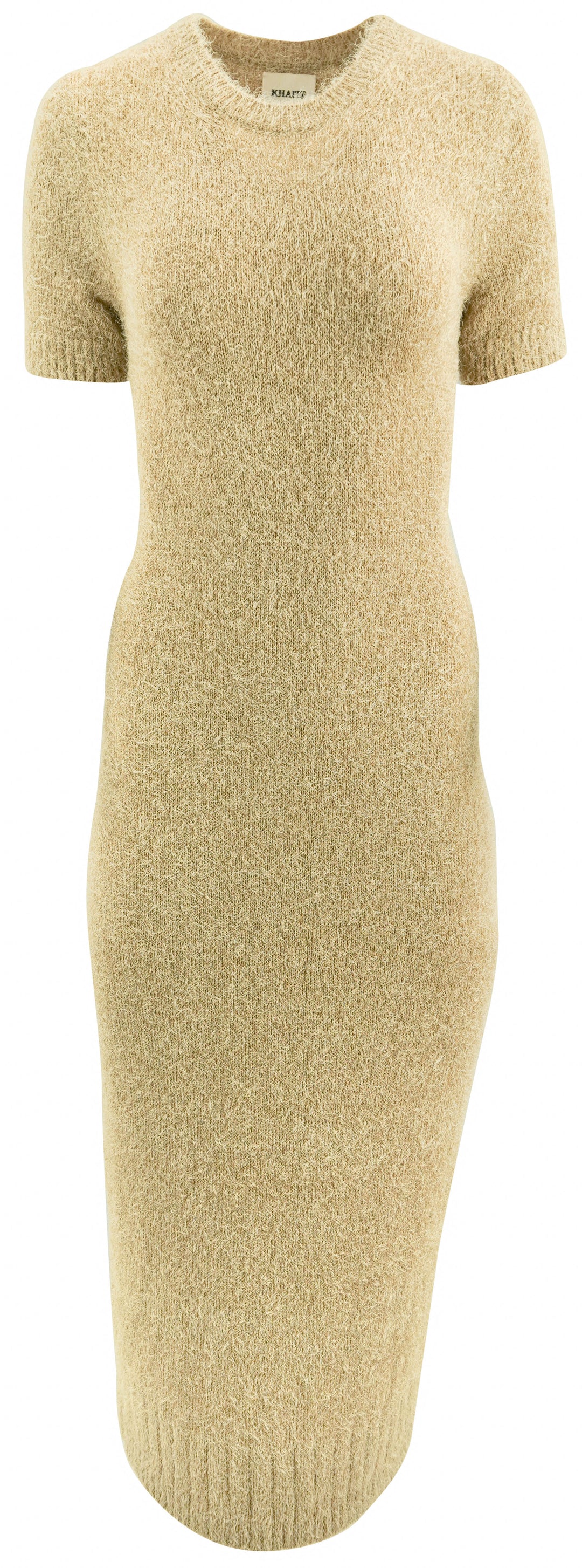 Khaite Knit Midi Dress in Tan - Discounts on Khaite at UAL