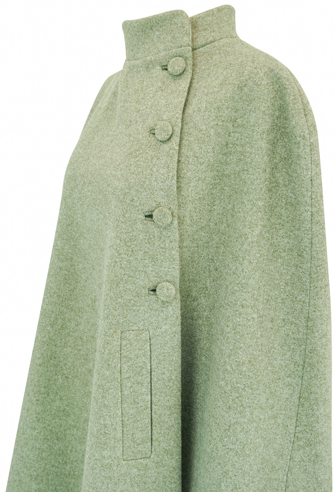 Luisa Beccaria Wool Cape in Sage