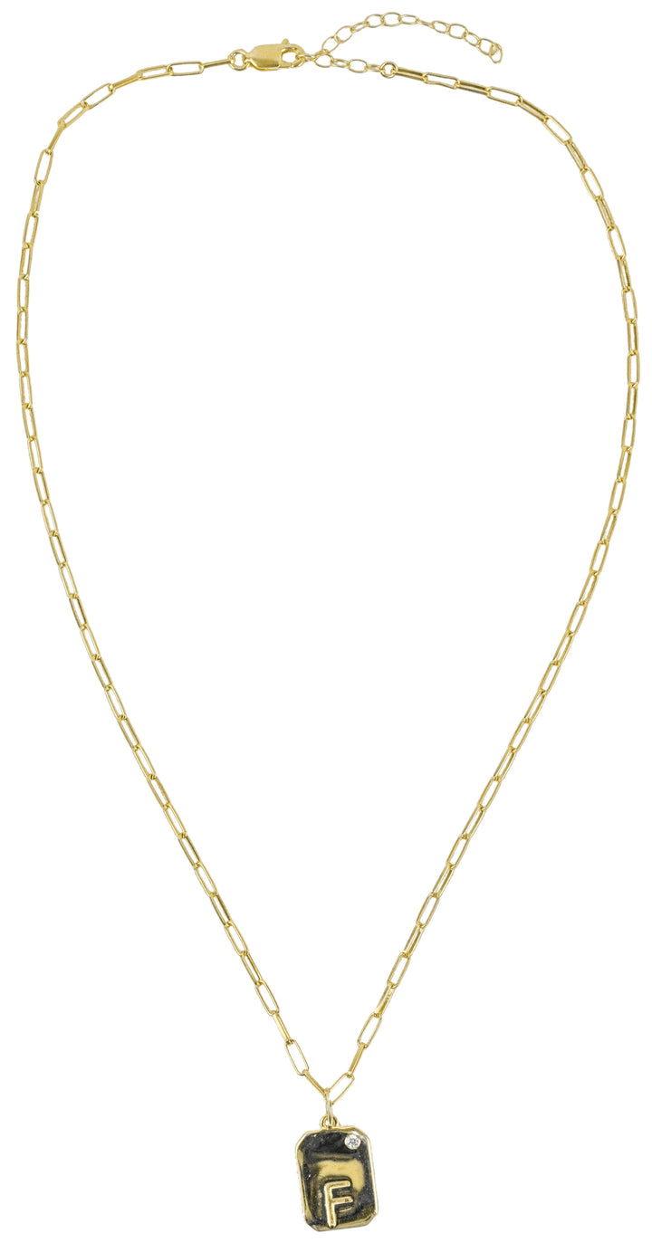 Ela Rae Dog Tag Initial Necklace - Discounts on Ela Rae at UAL