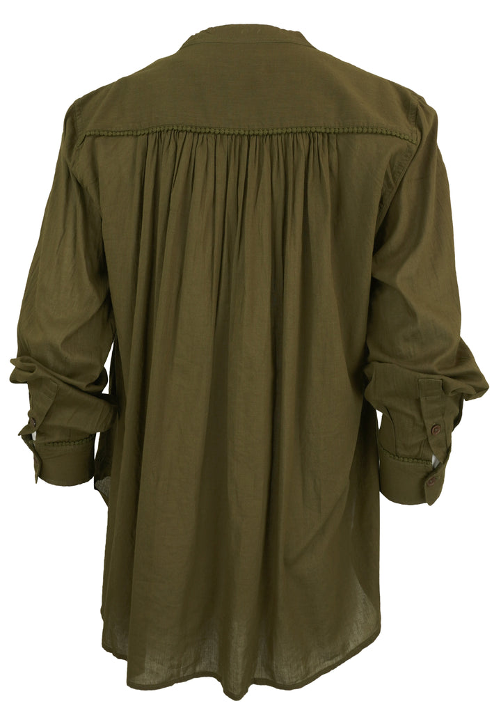 Nili Lotan Clarys Top in Olive Green - Discounts on Nili Lotan at UAL