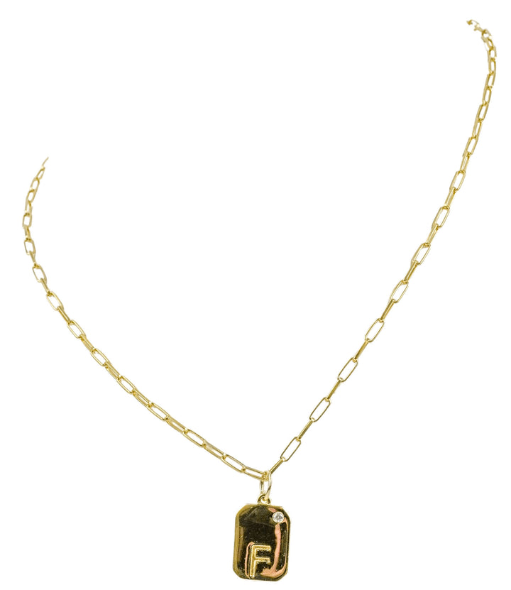 Ela Rae Dog Tag Initial Necklace - Discounts on Ela Rae at UAL