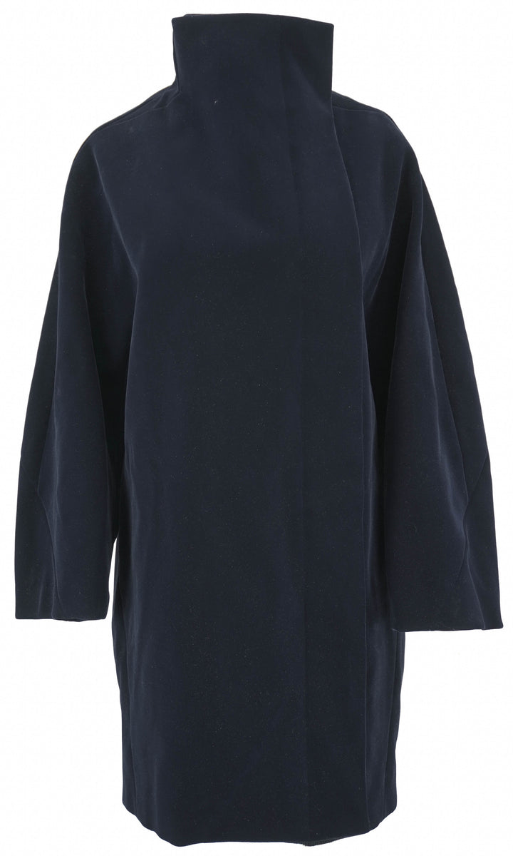 ALAÏA Round Coat in Marine Fonce