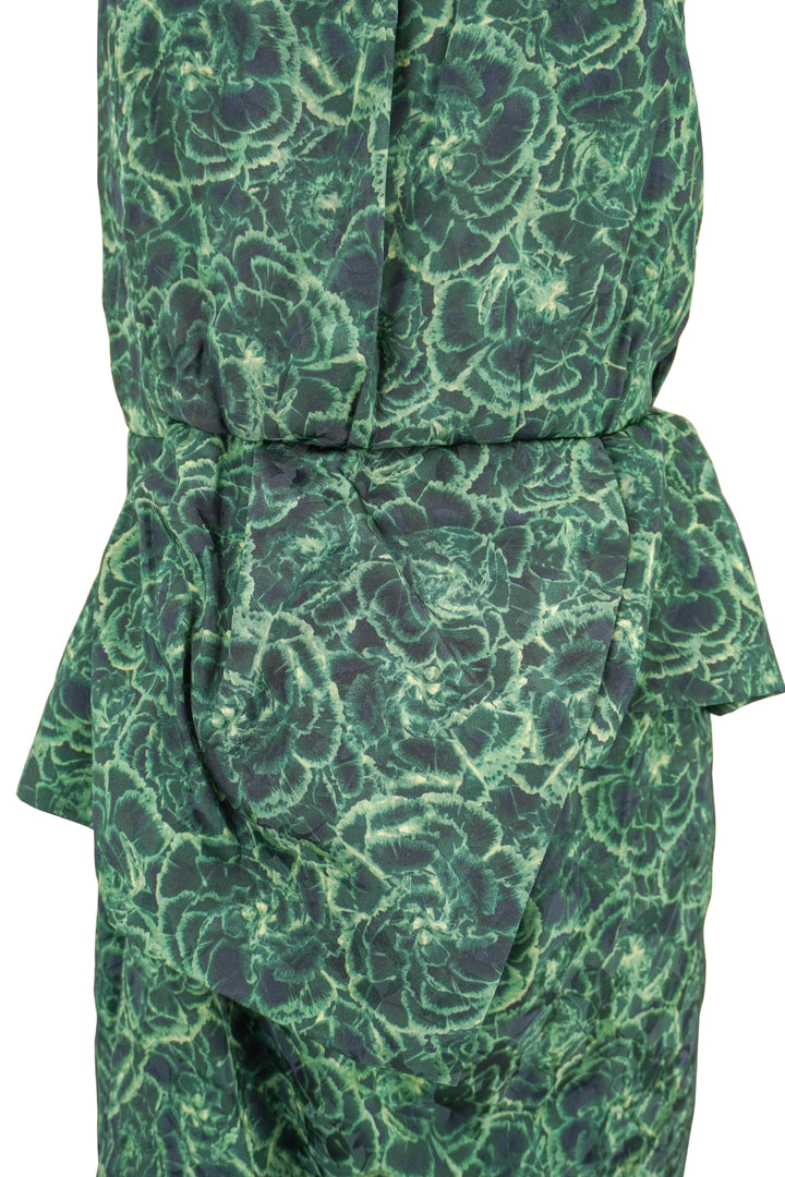 Dries Van Noten Danti Dress in Navy and Green