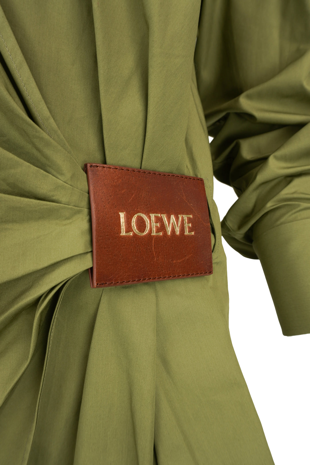 Loewe Wrap Cotton Poplin Shirt in Green - Discounts on LOEWE at UAL