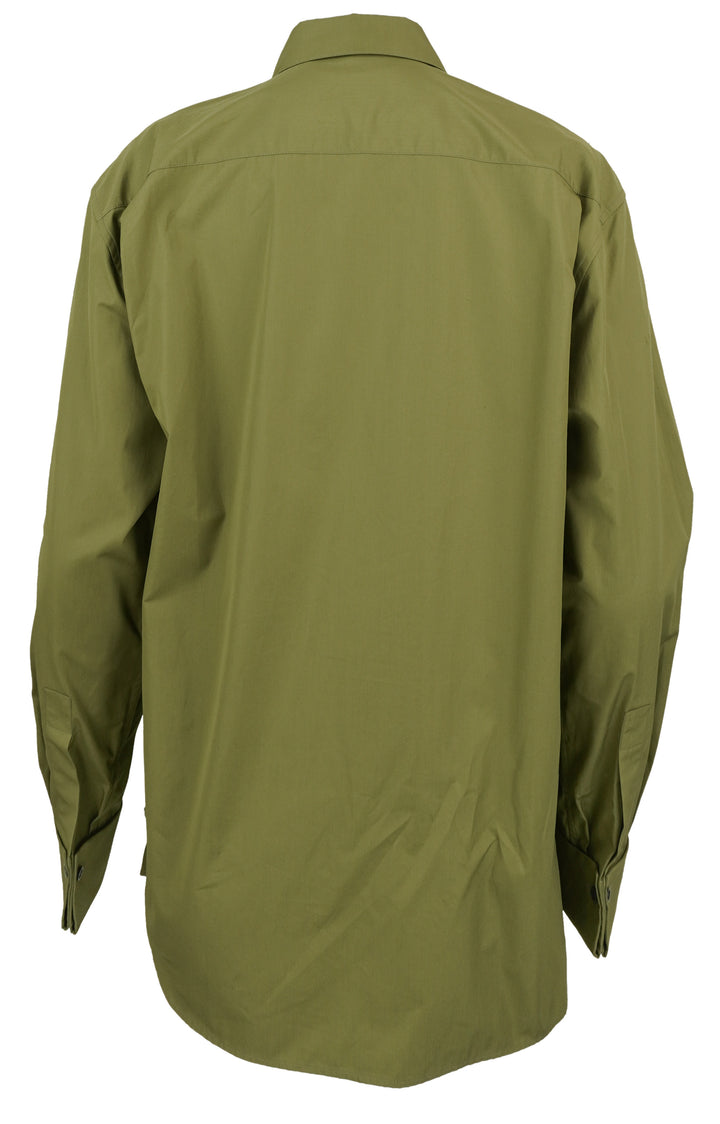 Loewe Wrap Cotton Poplin Shirt in Green - Discounts on LOEWE at UAL