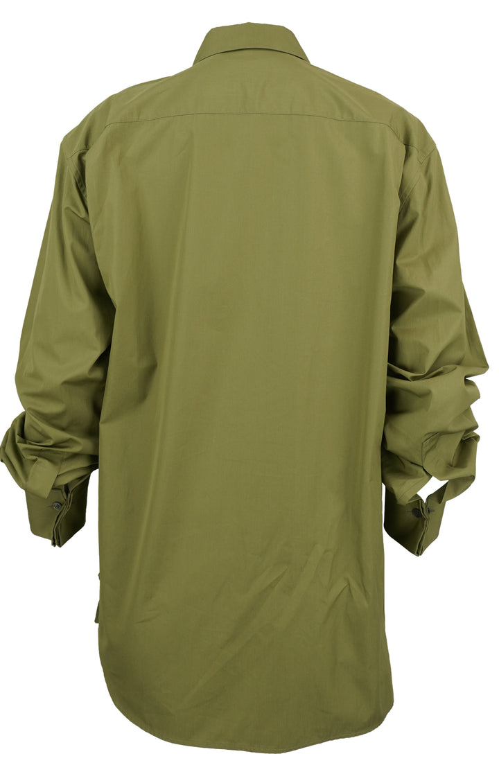Loewe Wrap Cotton Poplin Shirt in Green - Discounts on LOEWE at UAL
