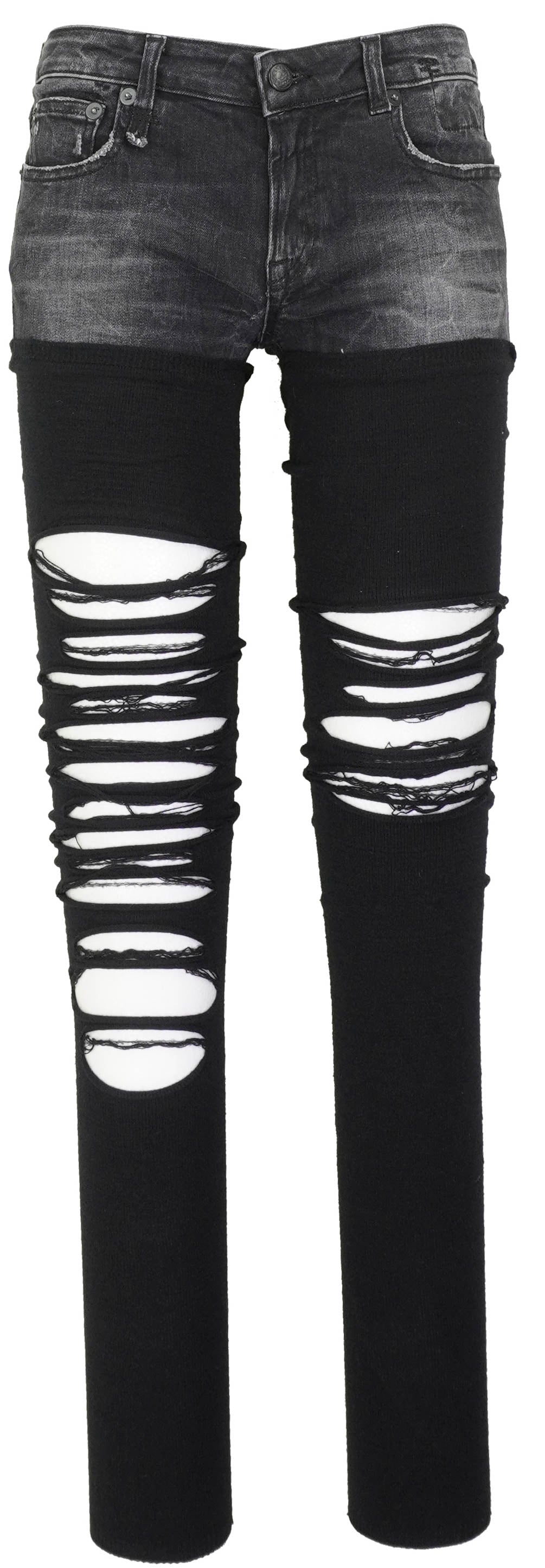 R13 Knit Chap Jeans in Black - Discounts on R13 at UAL