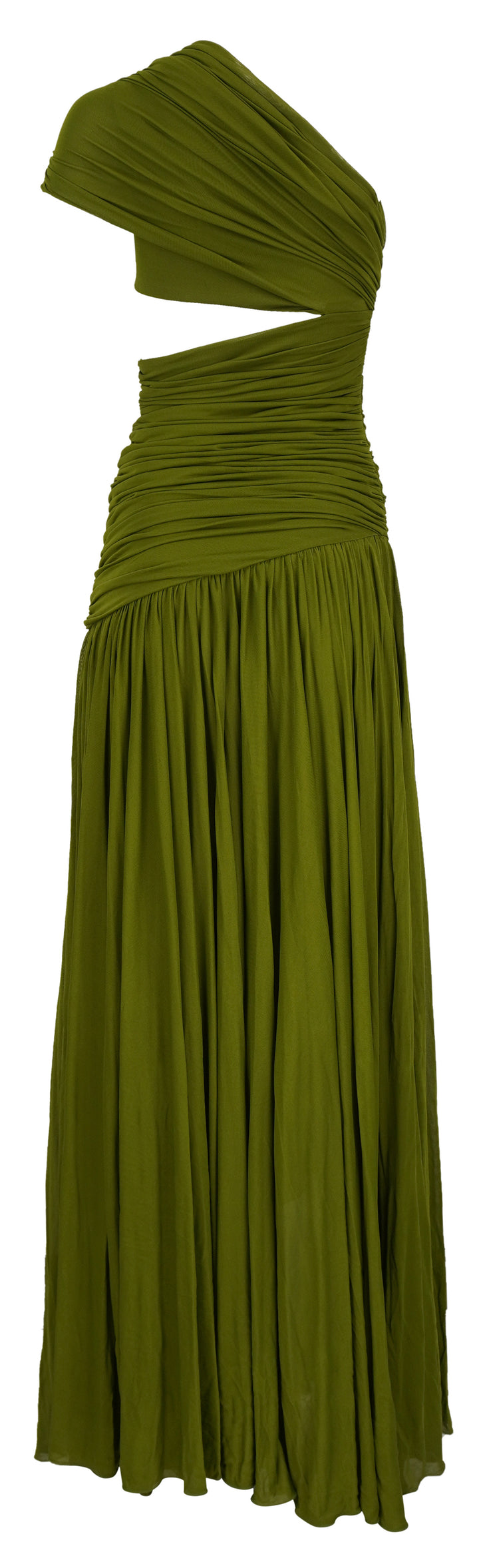 Giambattista Valli One Shoulder Cut-Out Maxi Dress in Khaki Green - Discounts on Giambattista Valli at UAL