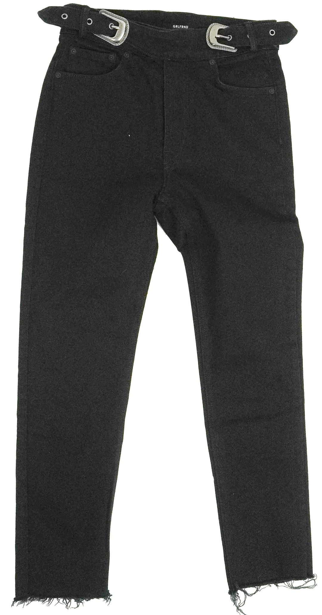 GRLFRND Zoey Belted Jeans in Black - Discounts on GRLFRND at UAL