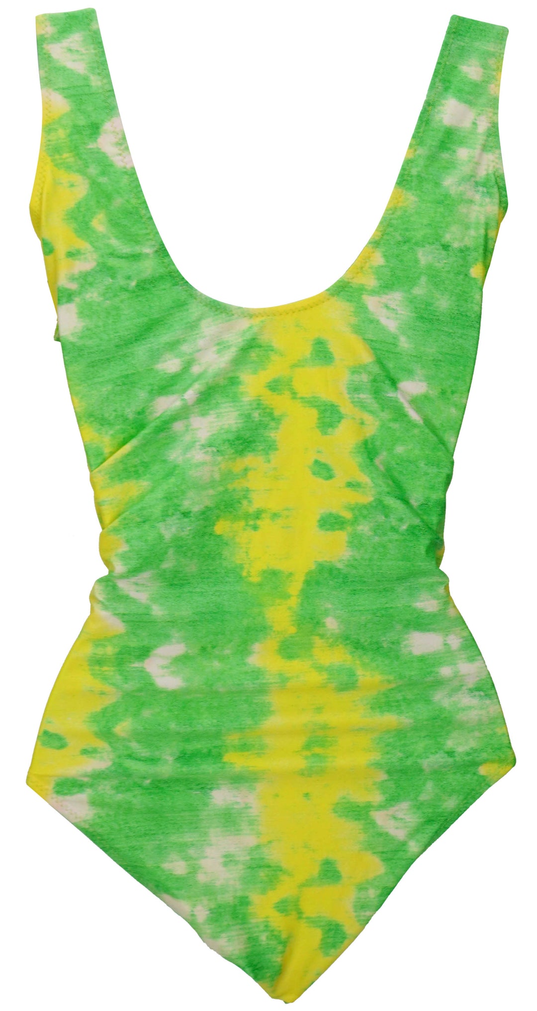 Ganni Tie-Dye Printed Swimsuit in Kelly Green - Discounts on GANNI at UAL