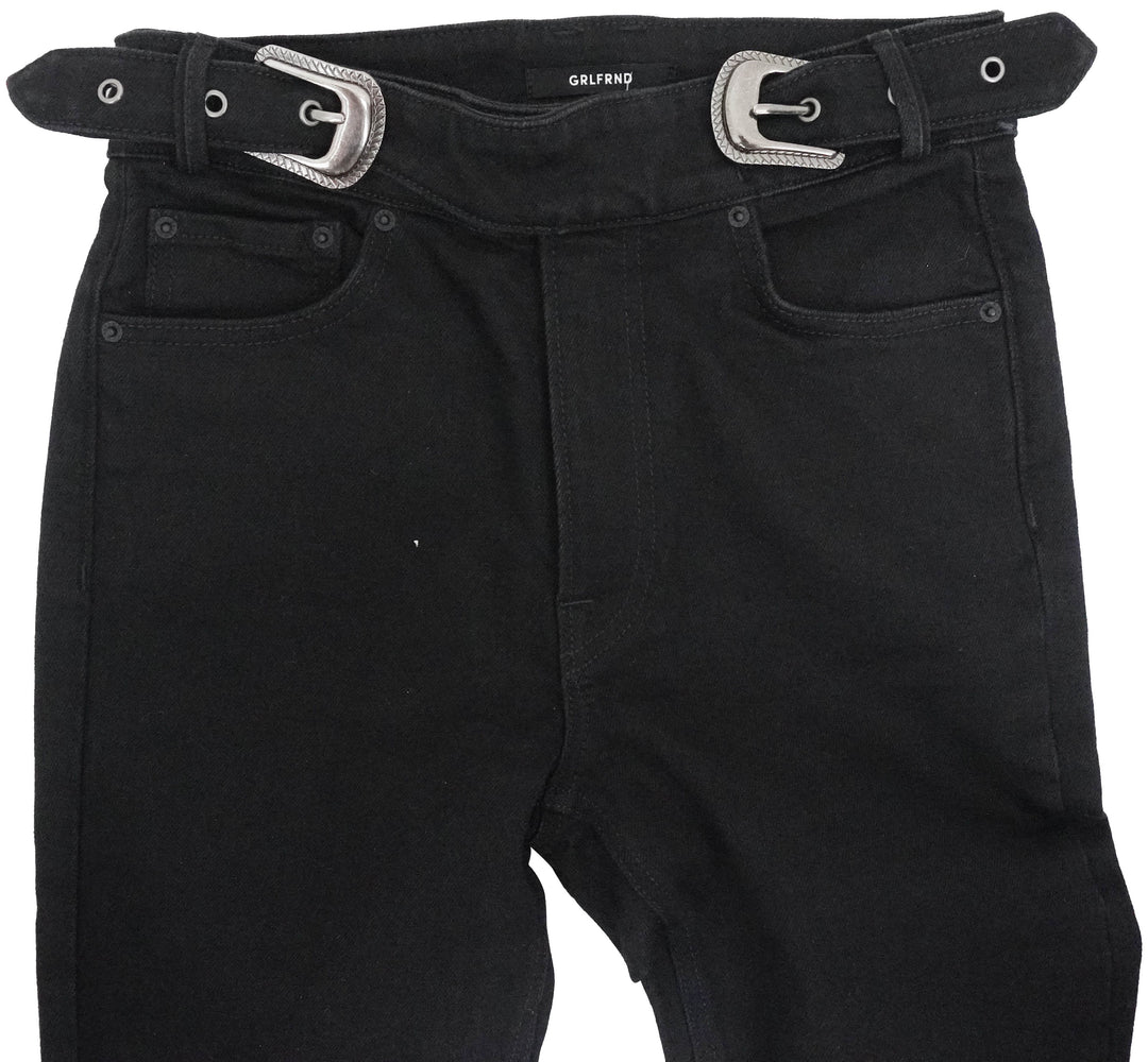 GRLFRND Zoey Belted Jeans in Black - Discounts on GRLFRND at UAL