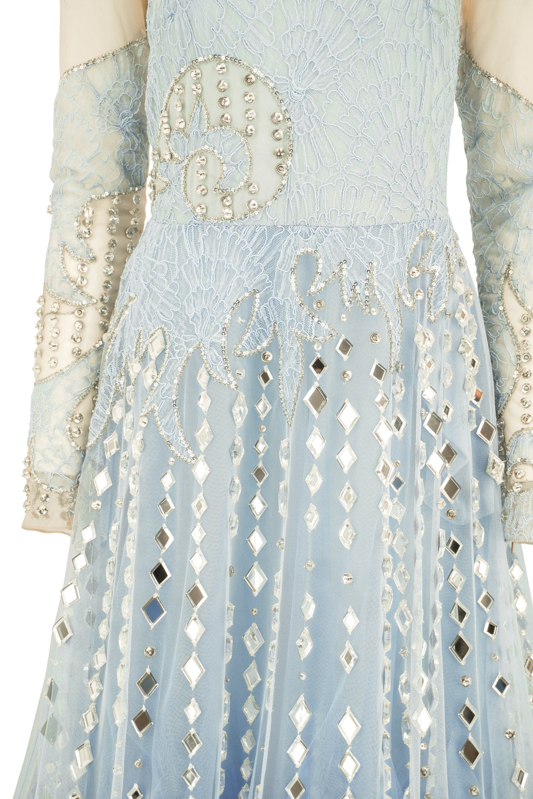 Georges Hobeika Long Sleeve Gown in Baby Blue