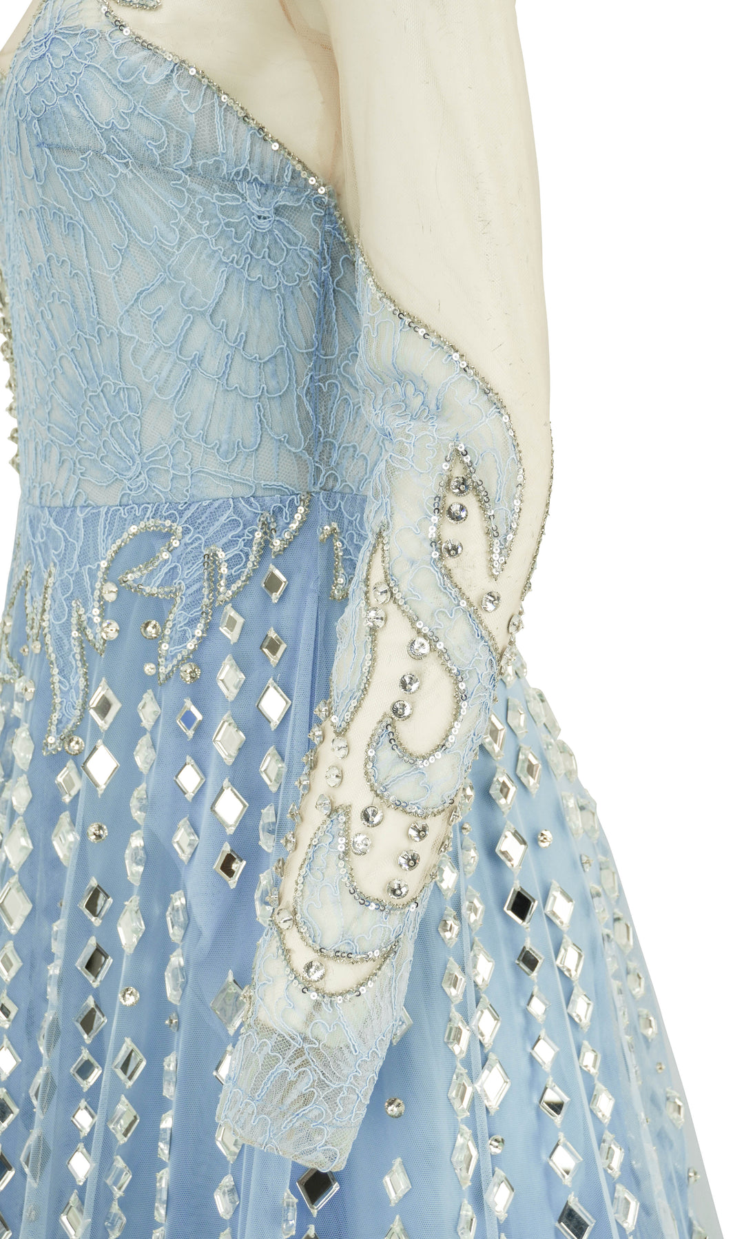 Georges Hobeika Long Sleeve Gown in Baby Blue