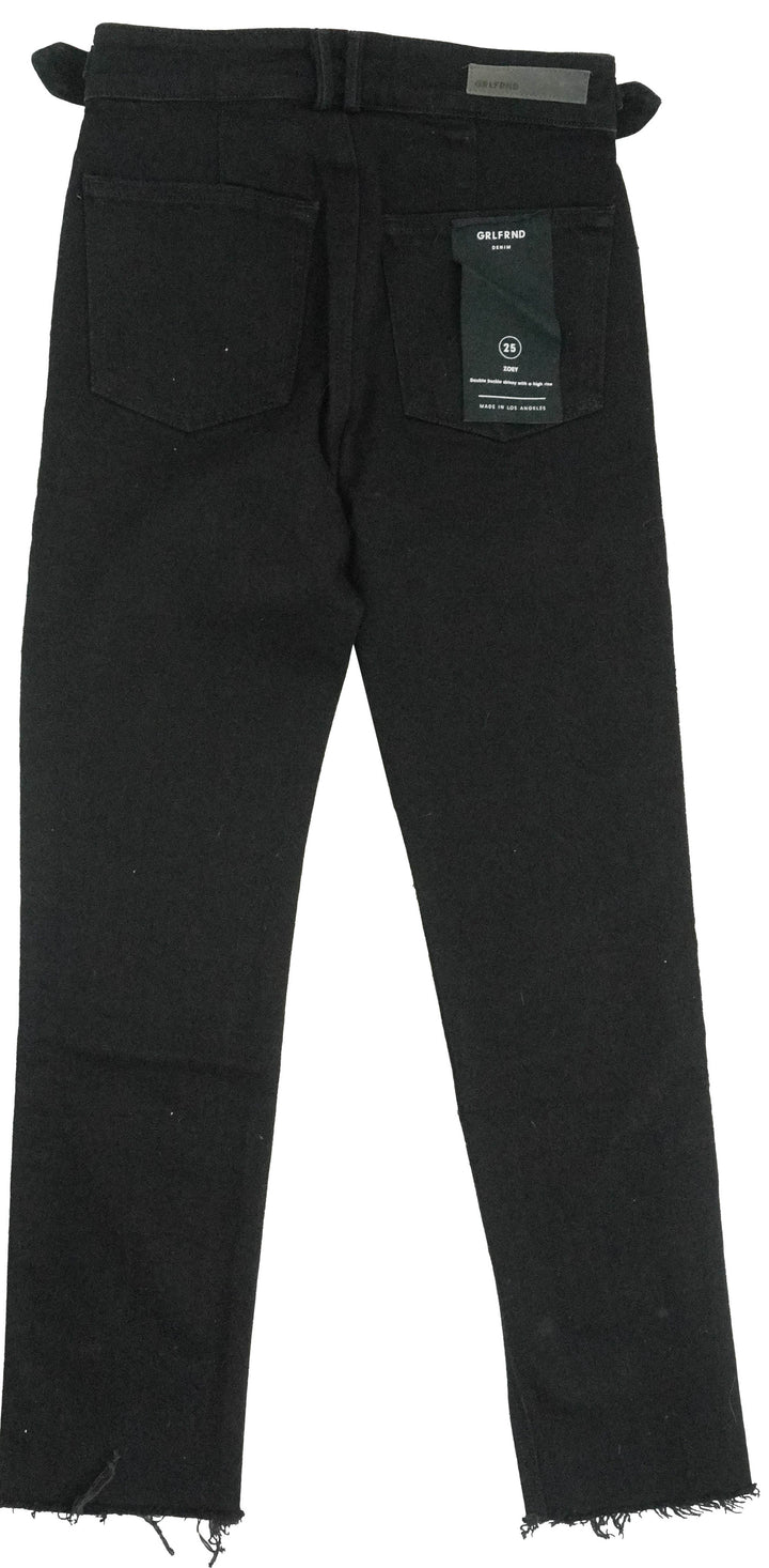 GRLFRND Zoey Belted Jeans in Black - Discounts on GRLFRND at UAL