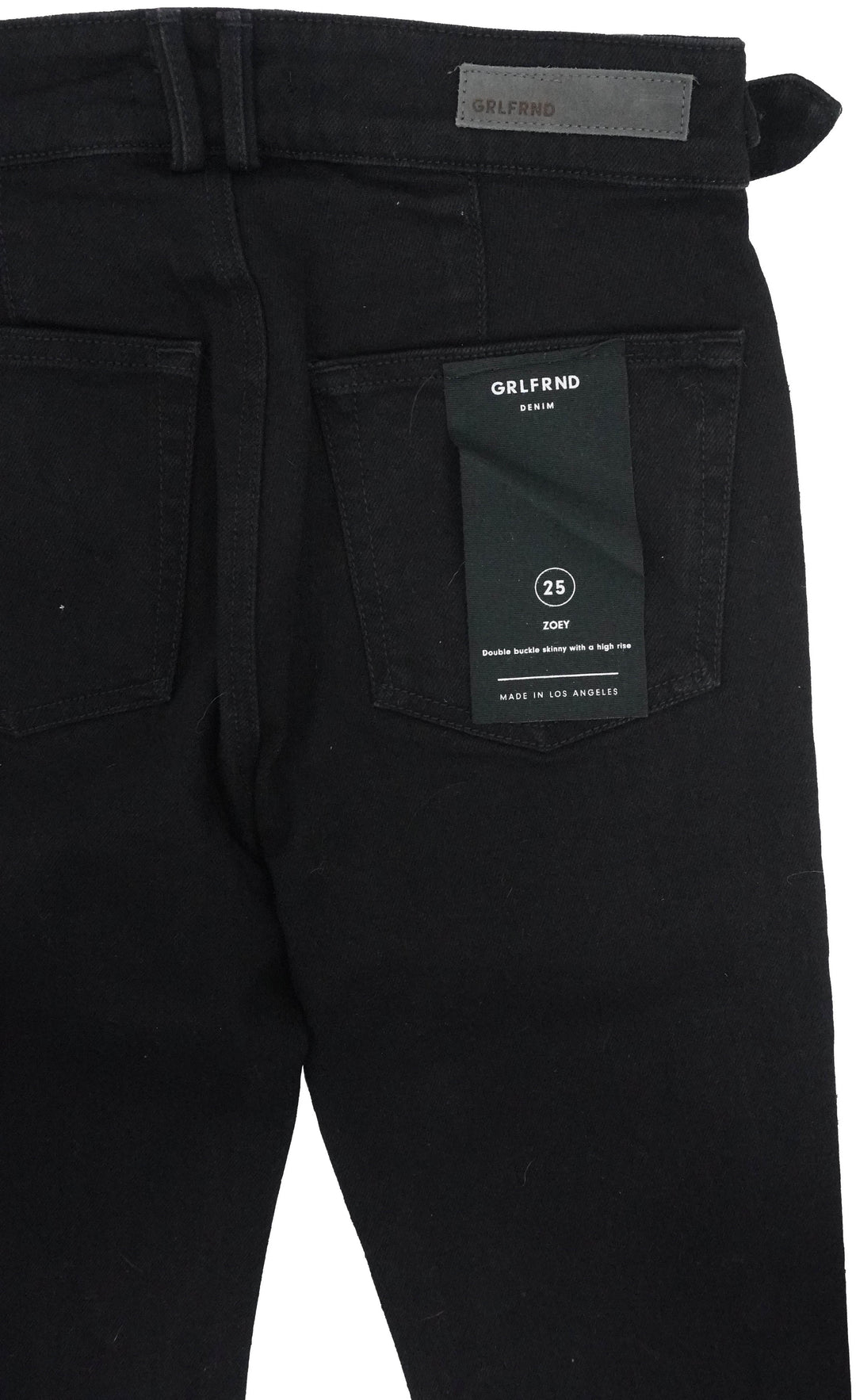 GRLFRND Zoey Belted Jeans in Black - Discounts on GRLFRND at UAL