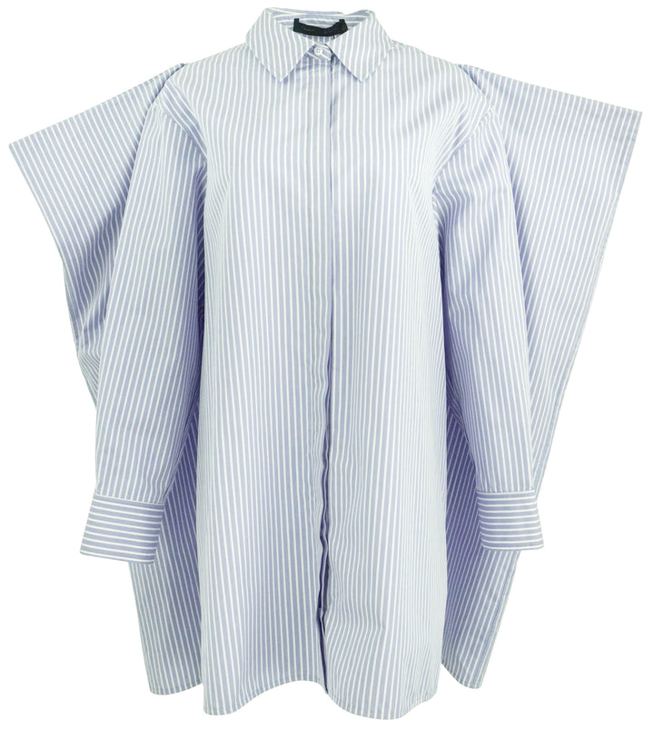 Proenza Schouler Isla Mini Shirt Dress in Pale Blue Multi - Discounts on Proenza Schouler at UAL