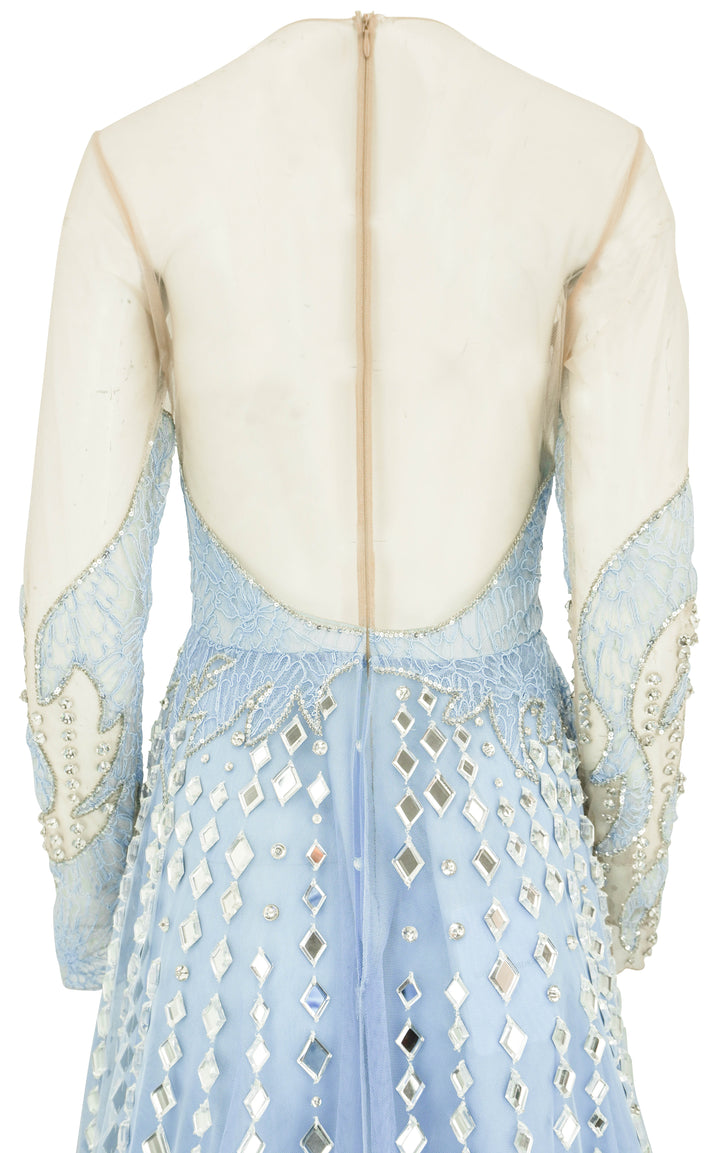 Georges Hobeika Long Sleeve Gown in Baby Blue