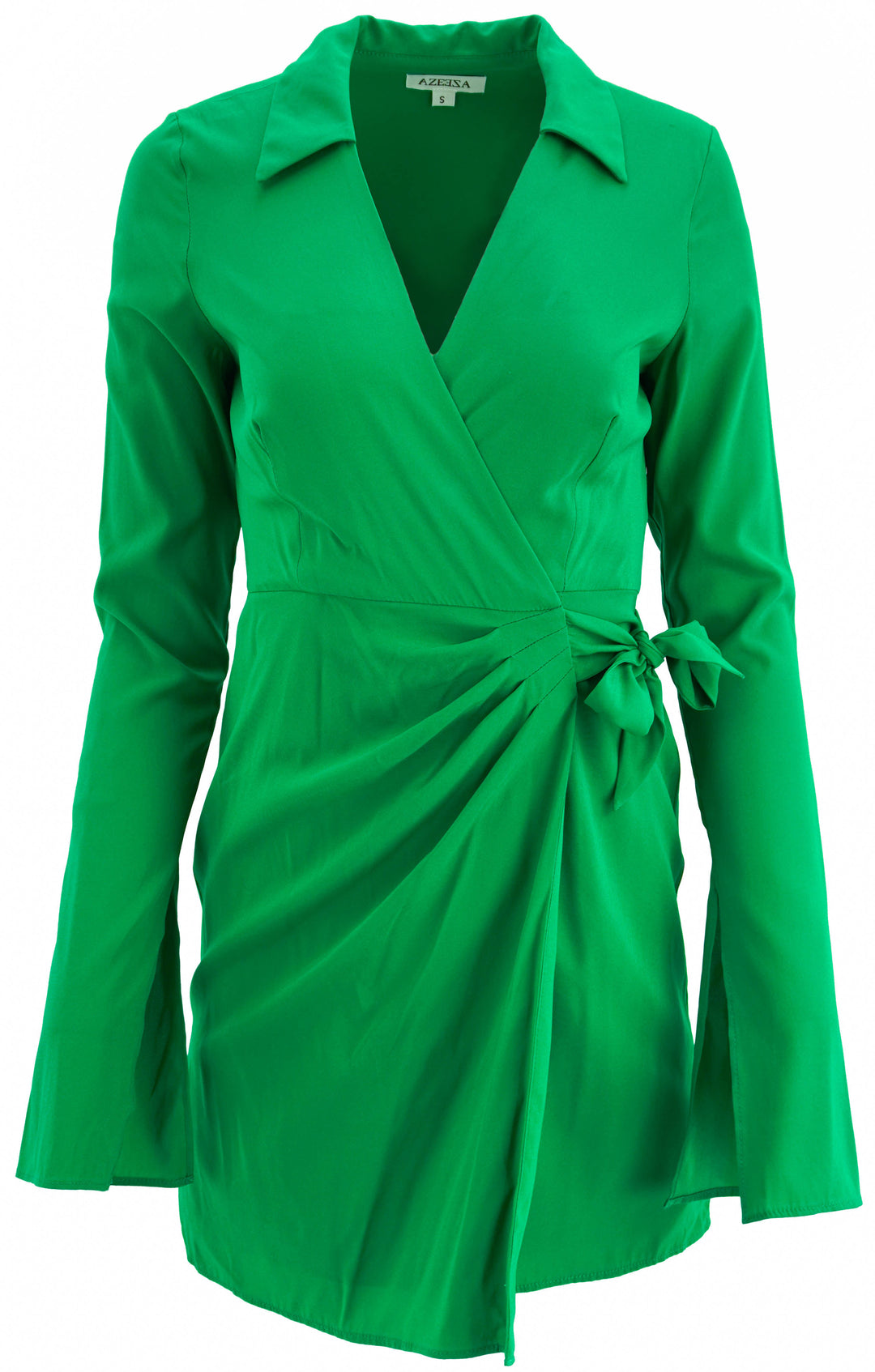 Azeeza Wrap Dress in Green - Discounts on AZEEZA at UAL