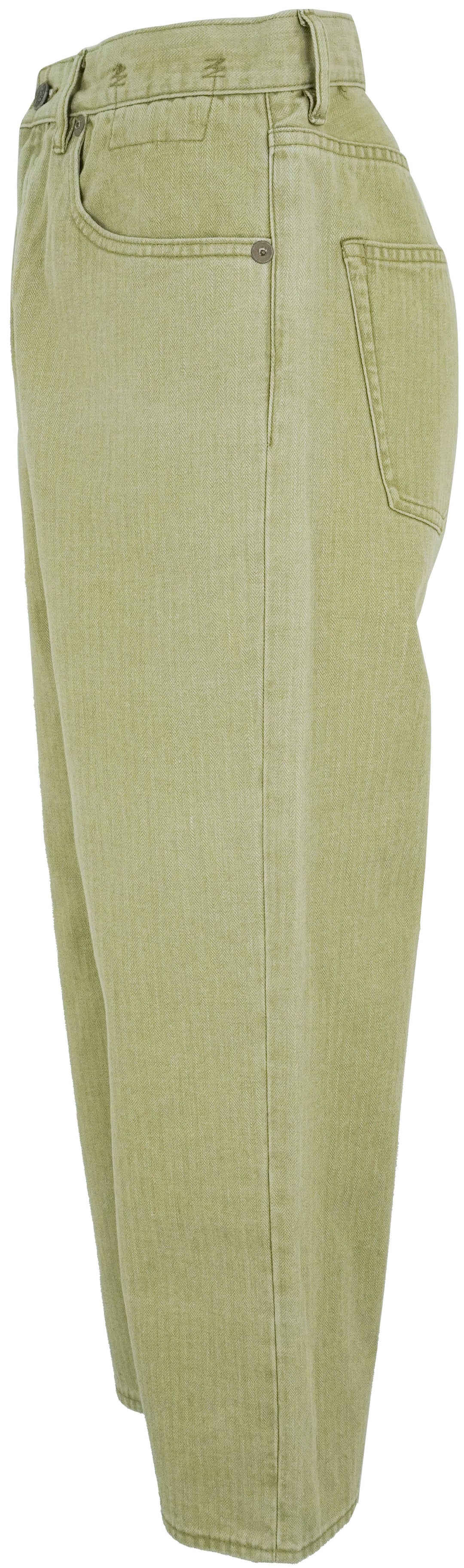 R13 Ex Boyfriend Jeans in Khaki Herringbone Twill - Discounts on R13 at UAL
