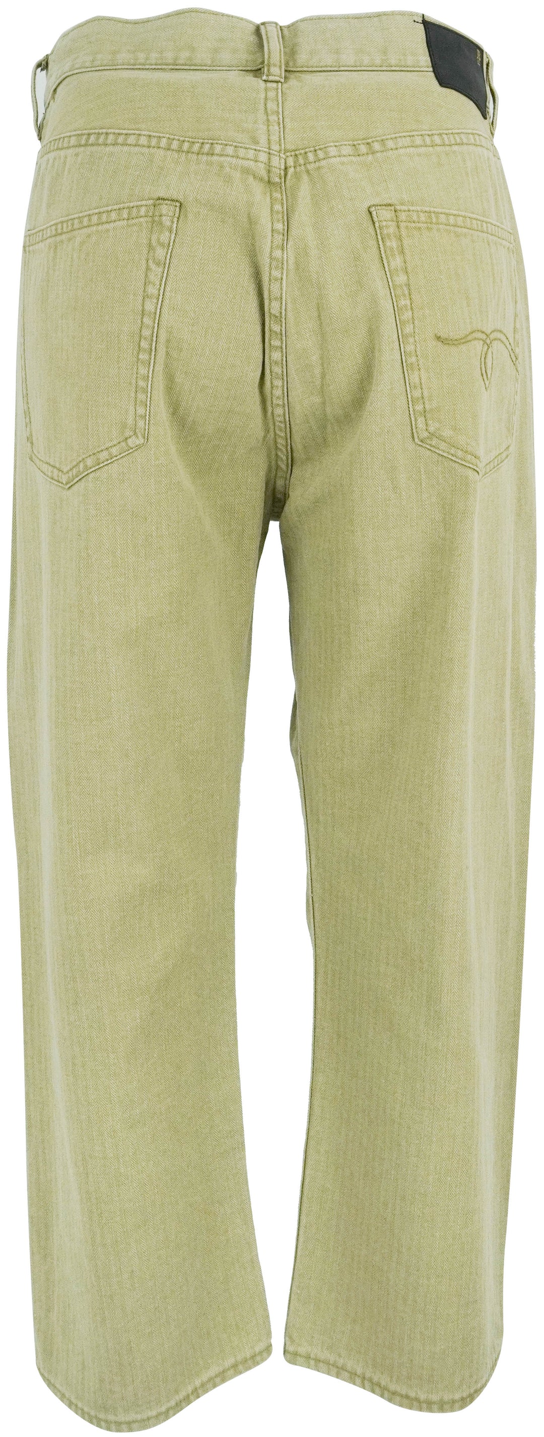 R13 Ex Boyfriend Jeans in Khaki Herringbone Twill - Discounts on R13 at UAL