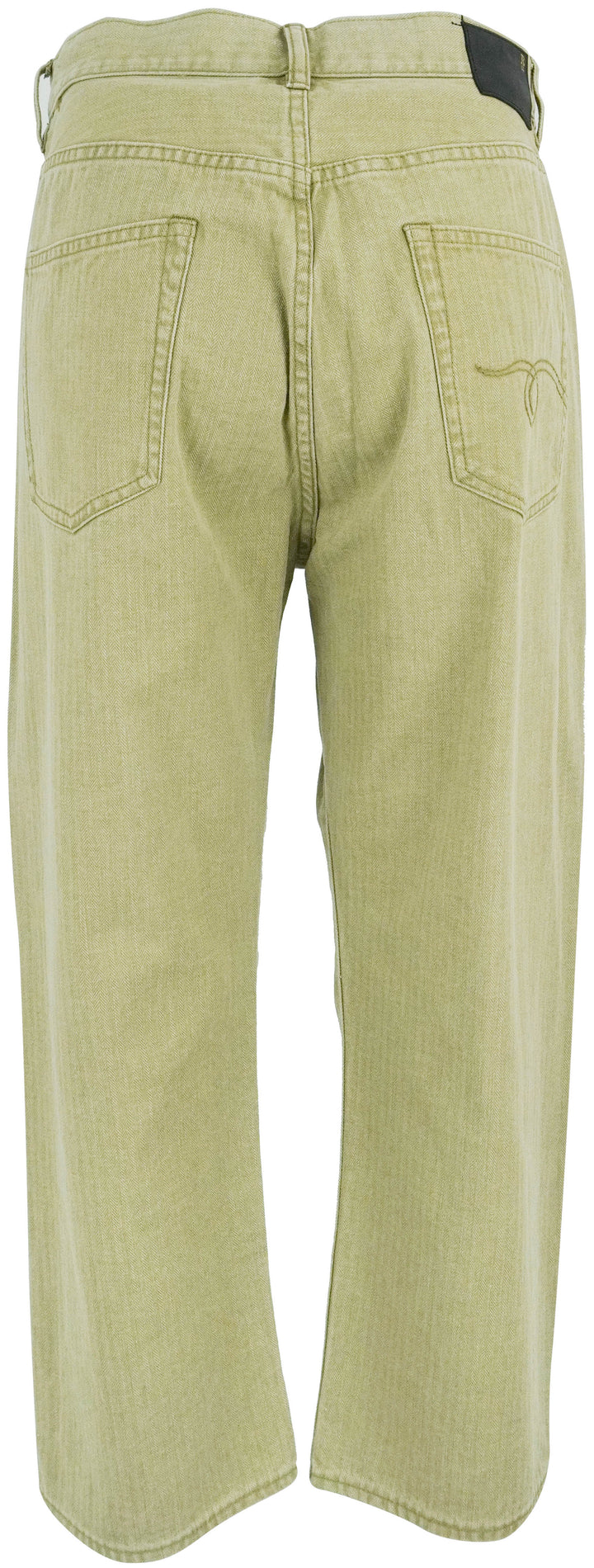 R13 Ex Boyfriend Jeans in Khaki Herringbone Twill - Discounts on R13 at UAL