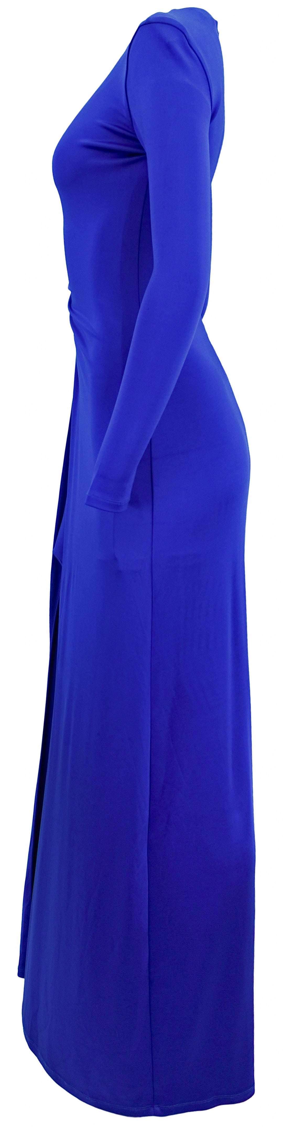 Et Ochs Long Sleeve Gown with Cut Out Detail in Royal Blue