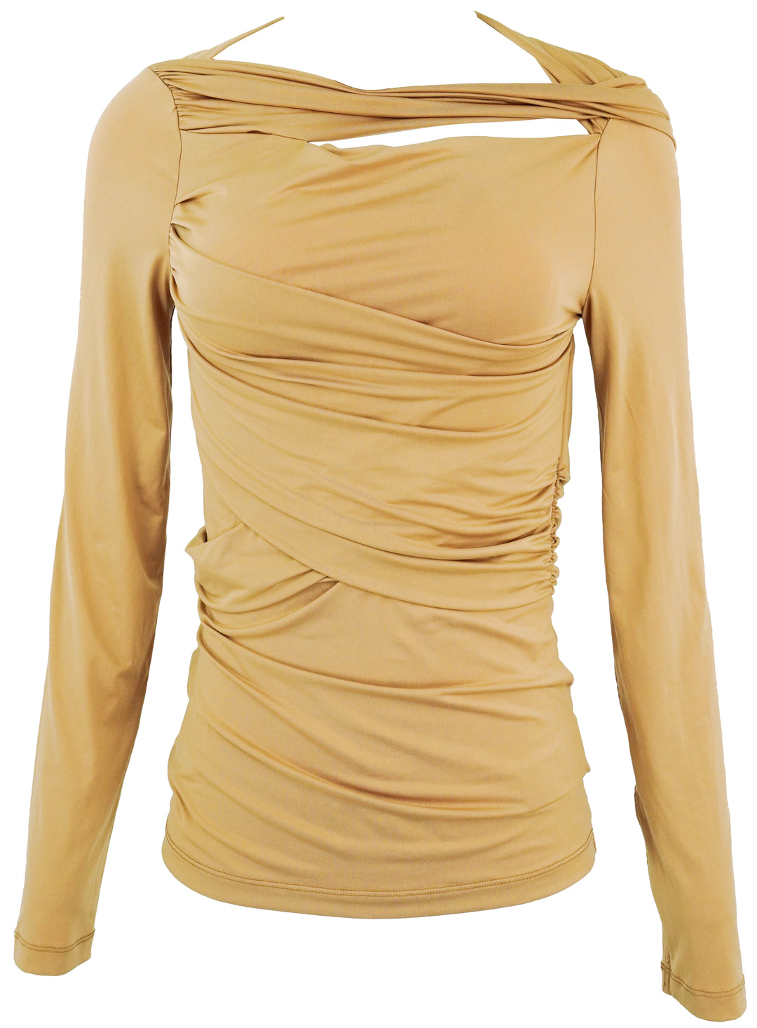 Victoria Beckham Draped Top in Camel - Discounts on Victoria Beckham at UAL