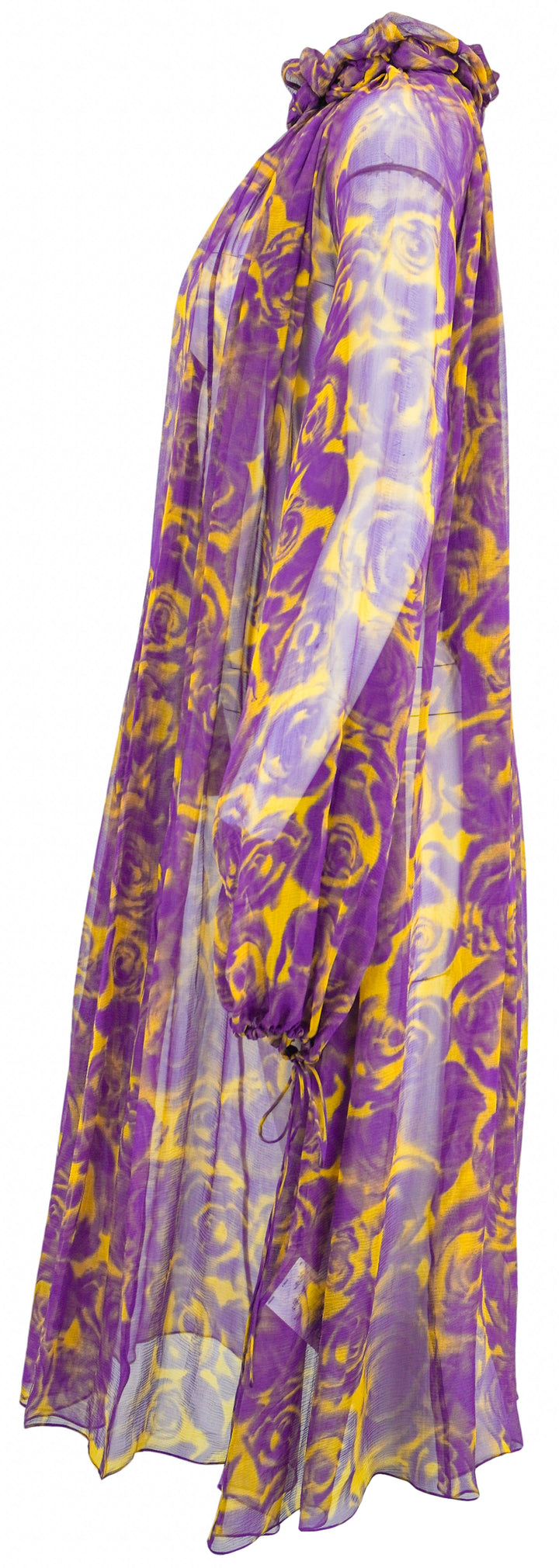 Burberry Rose Print Dress in Purple and Yellow