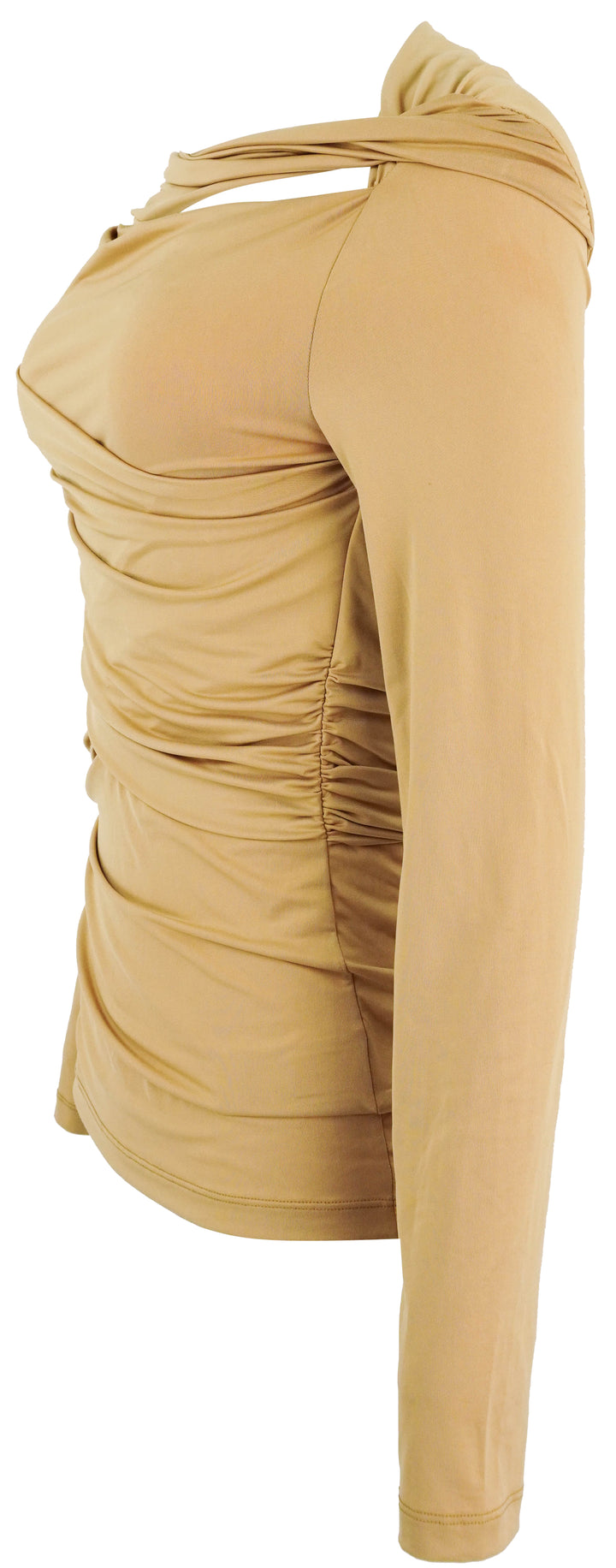 Victoria Beckham Draped Top in Camel - Discounts on Victoria Beckham at UAL