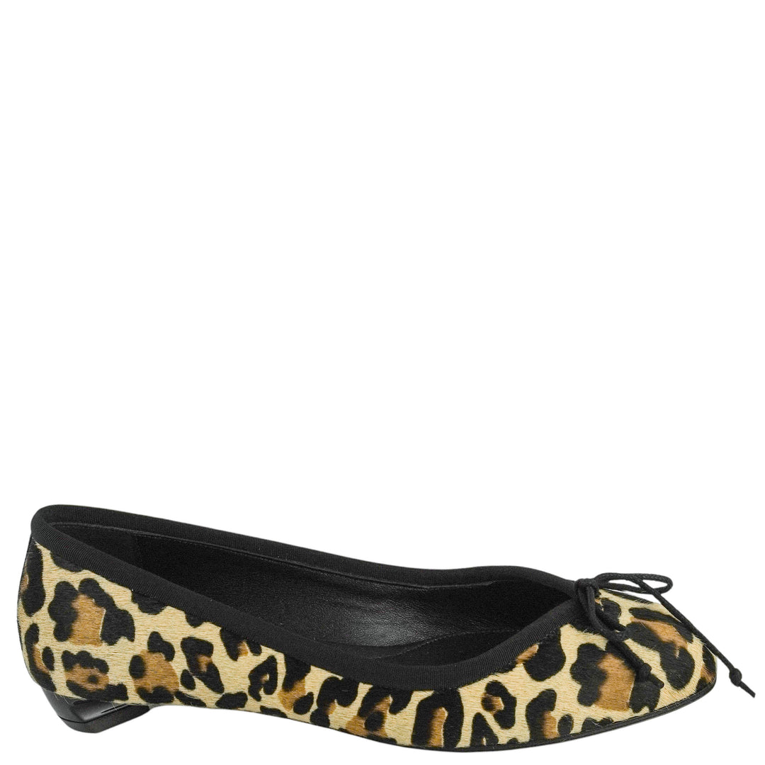 Alexander Mcqueen Hide Ballerina Flats in Leopard Print - Discounts on Alexander McQueen at UAL
