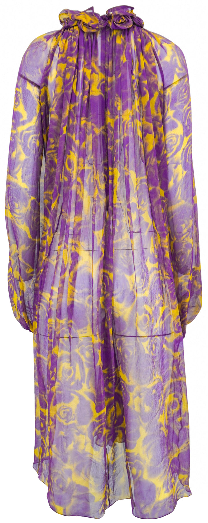 Burberry Rose Print Dress in Purple and Yellow