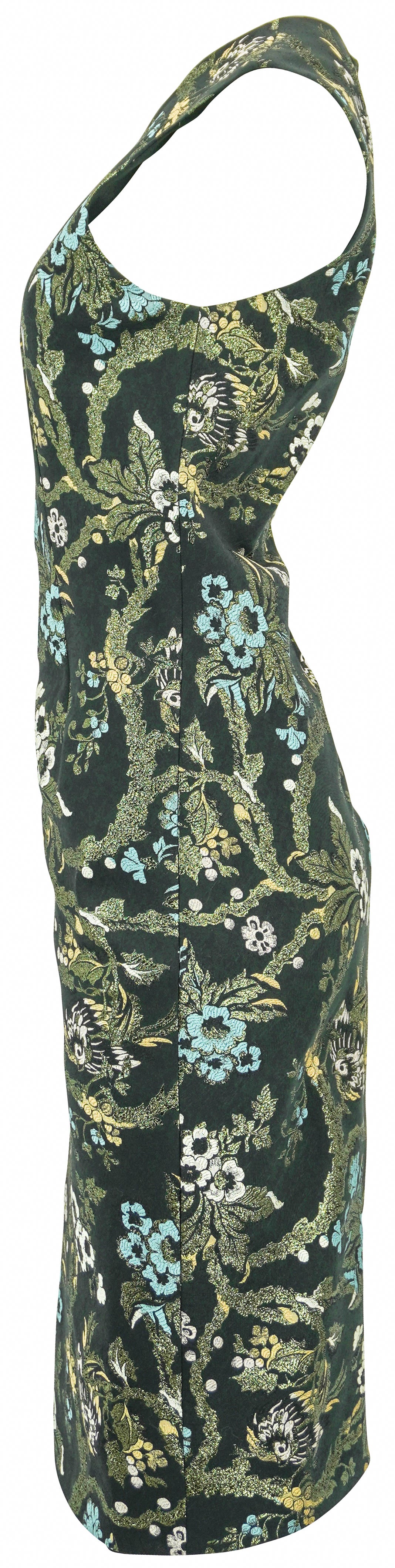 Zac Posen Metallic Floral Dress in Black Multi - Discounts on Zac Posen at UAL