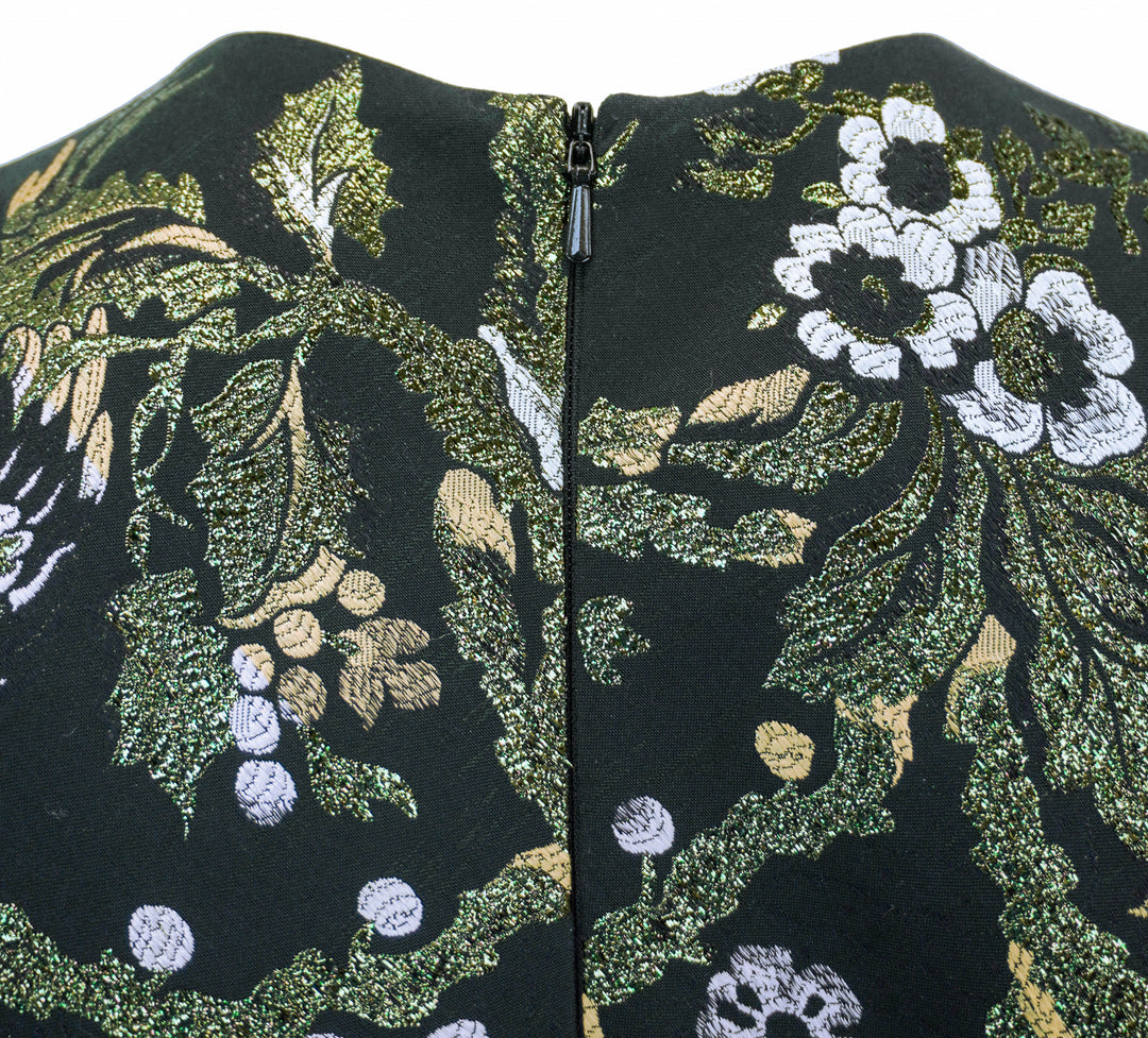 Zac Posen Metallic Floral Dress in Black Multi - Discounts on Zac Posen at UAL