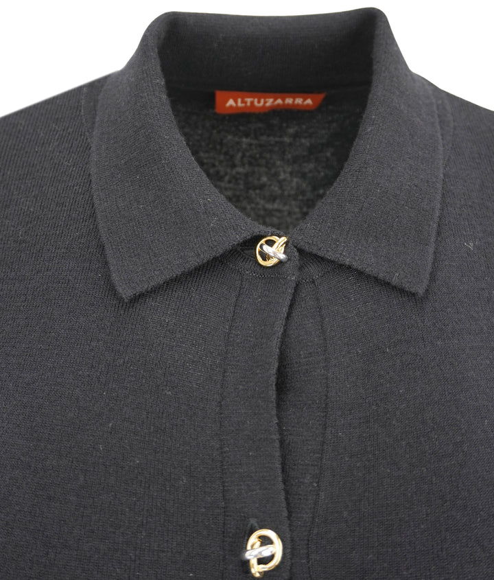 Altuzarra Button Front Knit Dress in Navy