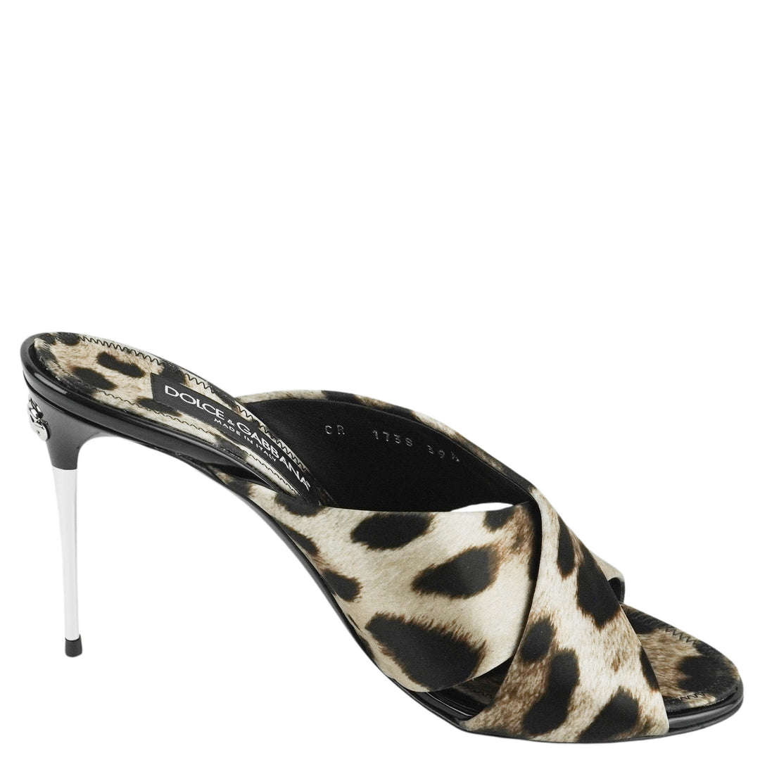 Dolce & Gabbana Leopard Print Satin Heels - Discounts on Dolce & Gabbana at UAL
