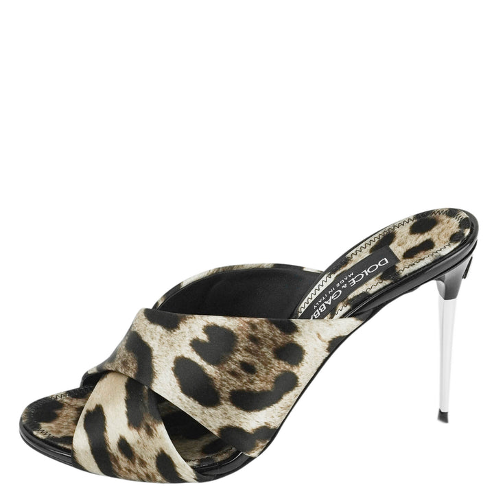 Dolce & Gabbana Leopard Print Satin Heels - Discounts on Dolce & Gabbana at UAL