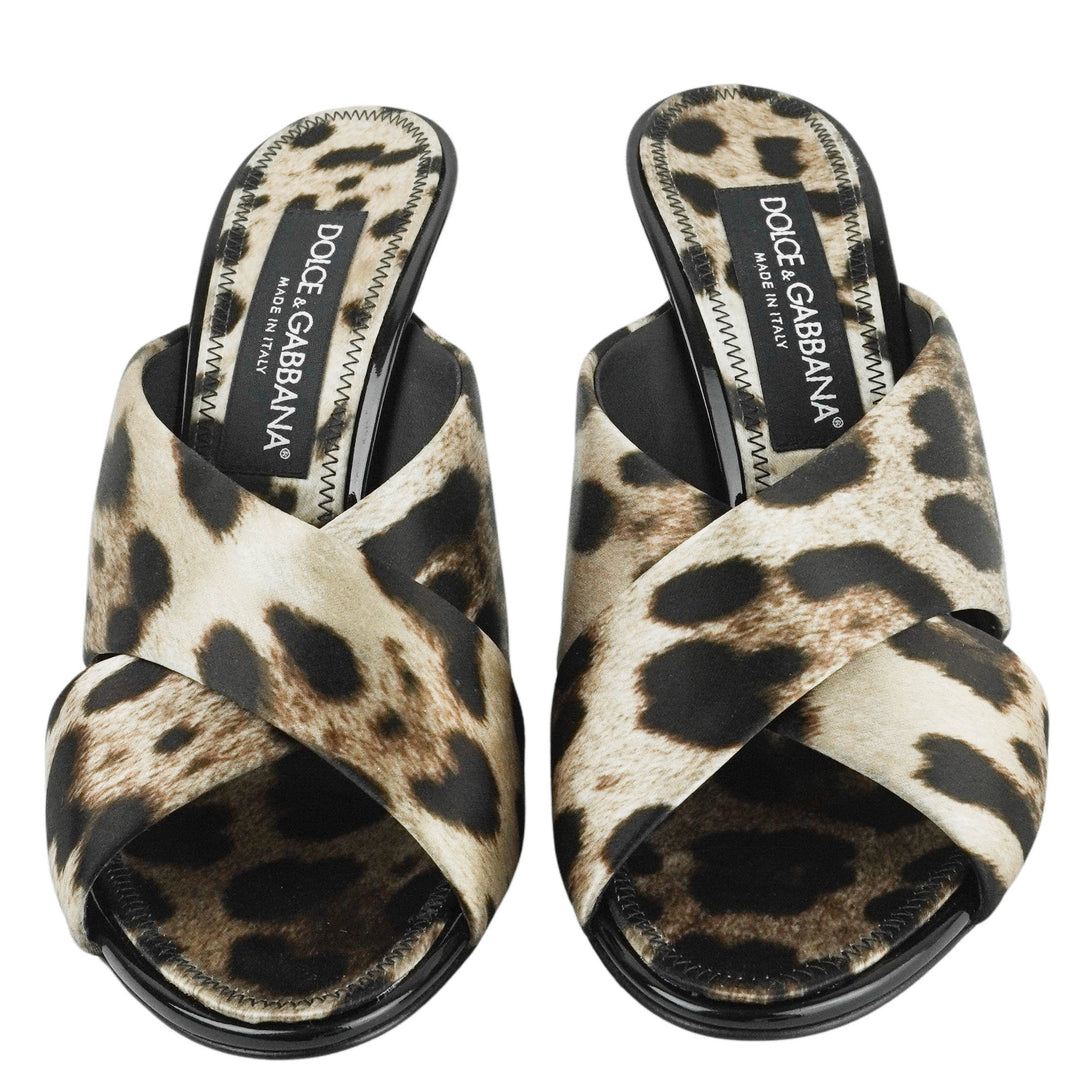 Dolce & Gabbana Leopard Print Satin Heels - Discounts on Dolce & Gabbana at UAL