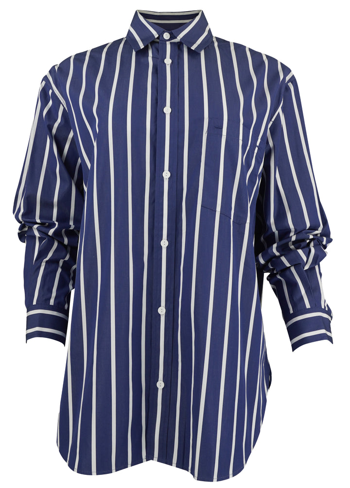 Matteau Striped Shirt in Blue and White