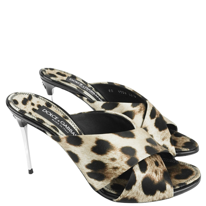 Dolce & Gabbana Leopard Print Satin Heels - Discounts on Dolce & Gabbana at UAL