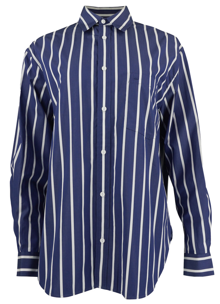 Matteau Striped Shirt in Blue and White