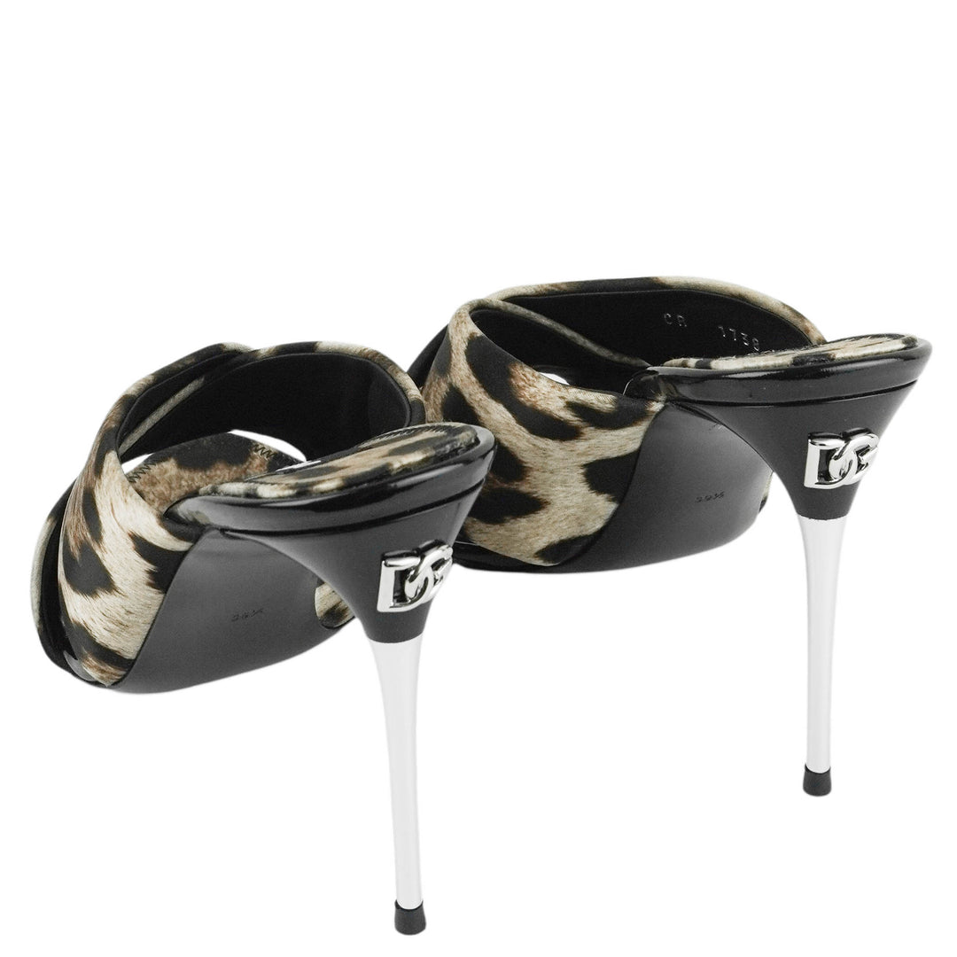 Dolce & Gabbana Leopard Print Satin Heels - Discounts on Dolce & Gabbana at UAL