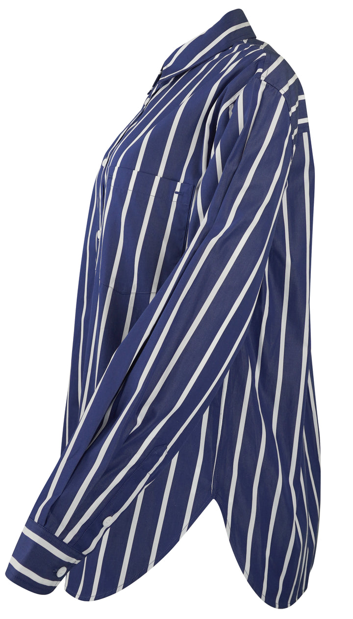 Matteau Striped Shirt in Blue and White