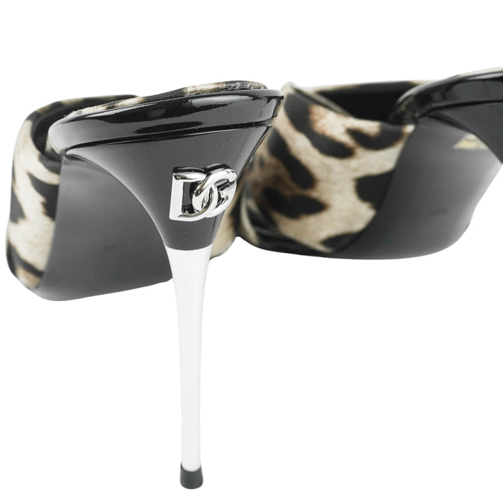 Dolce & Gabbana Leopard Print Satin Heels - Discounts on Dolce & Gabbana at UAL